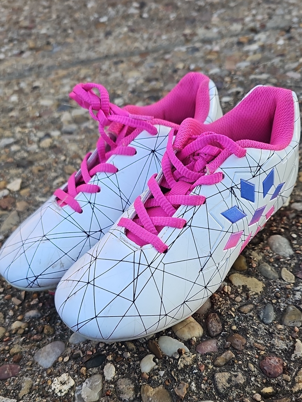 Rip-It Mia White Pink Soccer Cleats Athletic Shoes Youth 1 JC2000